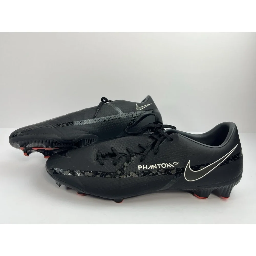 NIKE Phantom GT2 Men's Size 13 Academy FG/MG Shoes Black Smoke Grey Red Athletic